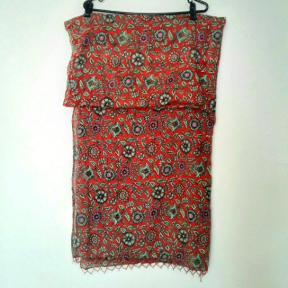 Light cotton beaded beach cover/large shawl - Picture 2 of 3